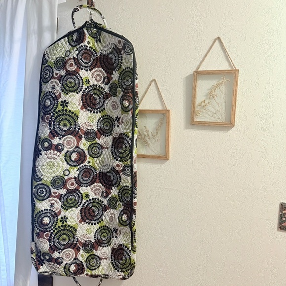 NWOT NEW Vera Bradley Quilted Garment Travel Bag Black Brown Green White Pattern - Picture 1 of 15